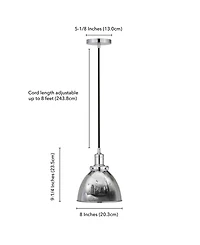 Hudson & Canal Madison 8" Metal Shade Wide Pendant