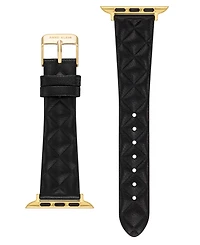 Anne Klein Women's Black Quilted Genuine Leather Band designed for Apple Watch 42mm (Series 1-3 only) & 44/45/46/49mm (Ultra & Ultra 2)