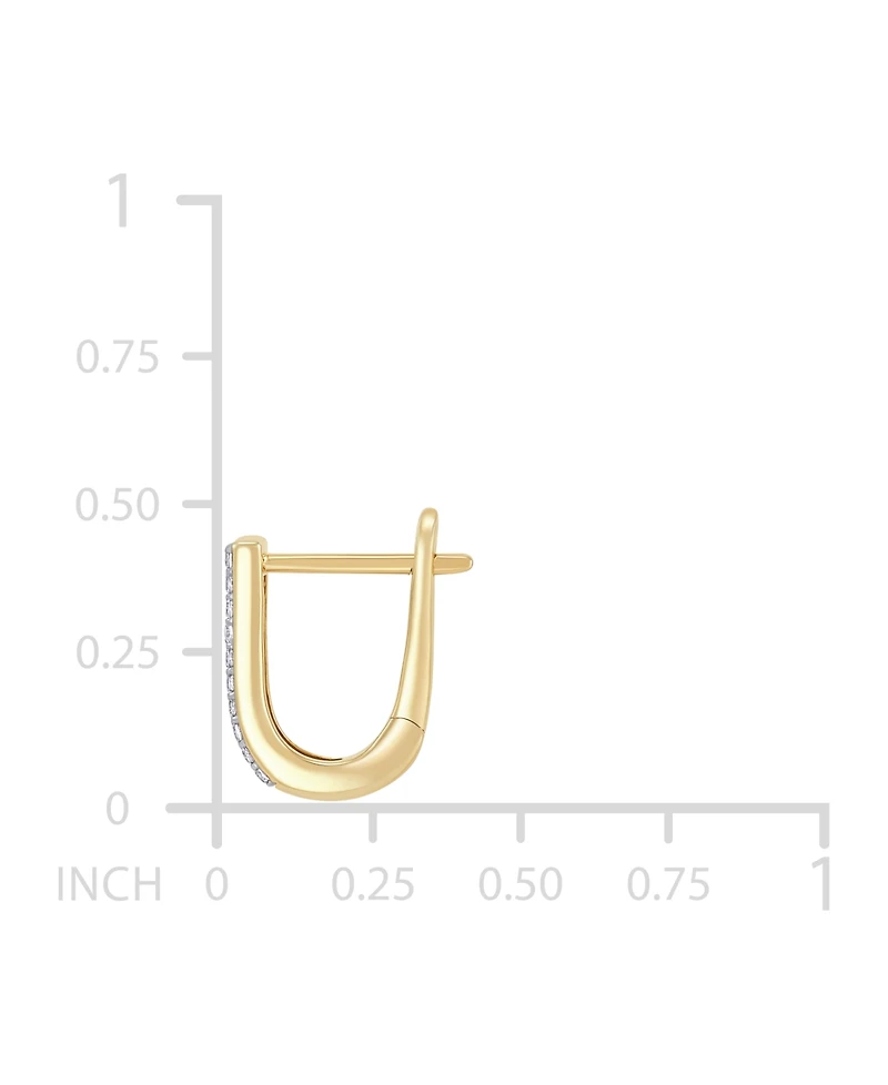 Diamond Oval Hoop Earrings (1/8 ct. t.w.) in 14k Gold-Plated Sterling Silver