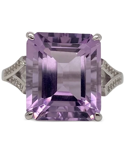 Pink Amethyst (7-1/4 ct. t.w.) & White Topaz (3/8 ct. t.w.) Statement Ring in Sterling Silver