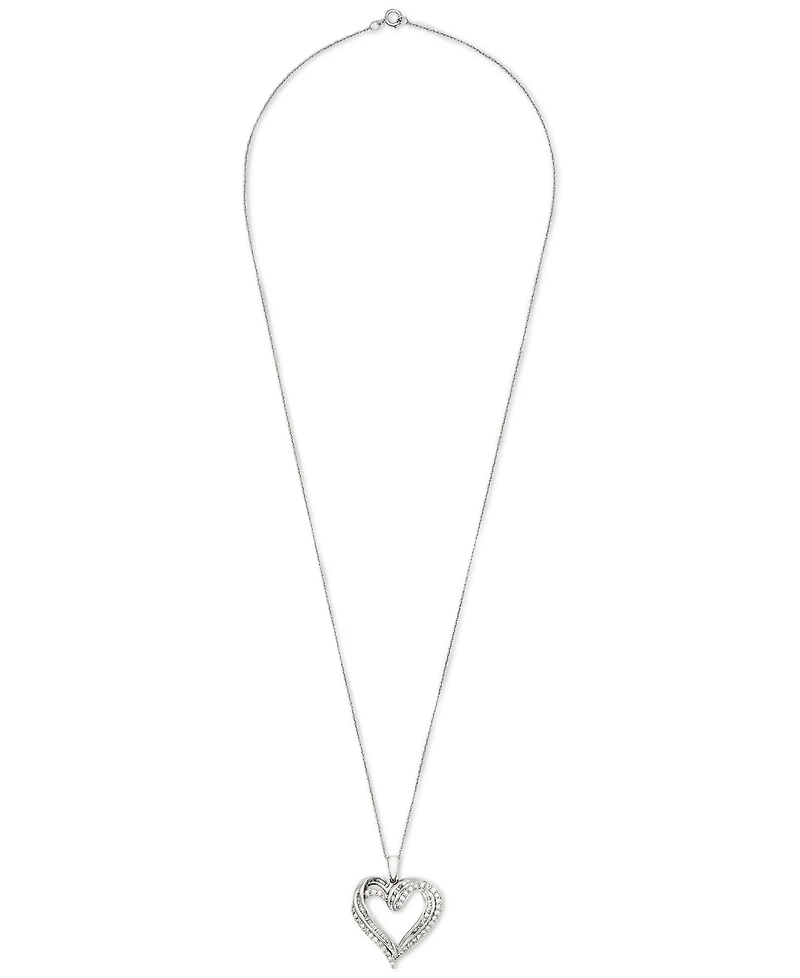 Diamond Heart Pendant 18" Necklace (1/2 ct. t.w.) 10k White, Yellow or Rose Gold.