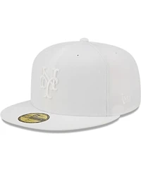 Men's New Era York Mets White on 59FIFTY Fitted Hat