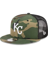 Men's New Era Camo Kansas City Royals Woodland Camo Trucker 9FIFTY Snapback Hat
