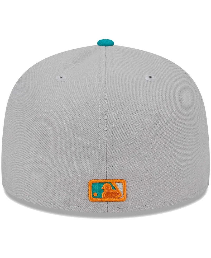 Men's New Era Gray, Teal Los Angeles Dodgers 59FIFTY Fitted Hat