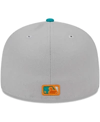 Men's New Era Gray, Teal Los Angeles Dodgers 59FIFTY Fitted Hat