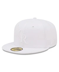 Men's New Era Colorado Rockies White on 59FIFTY Fitted Hat