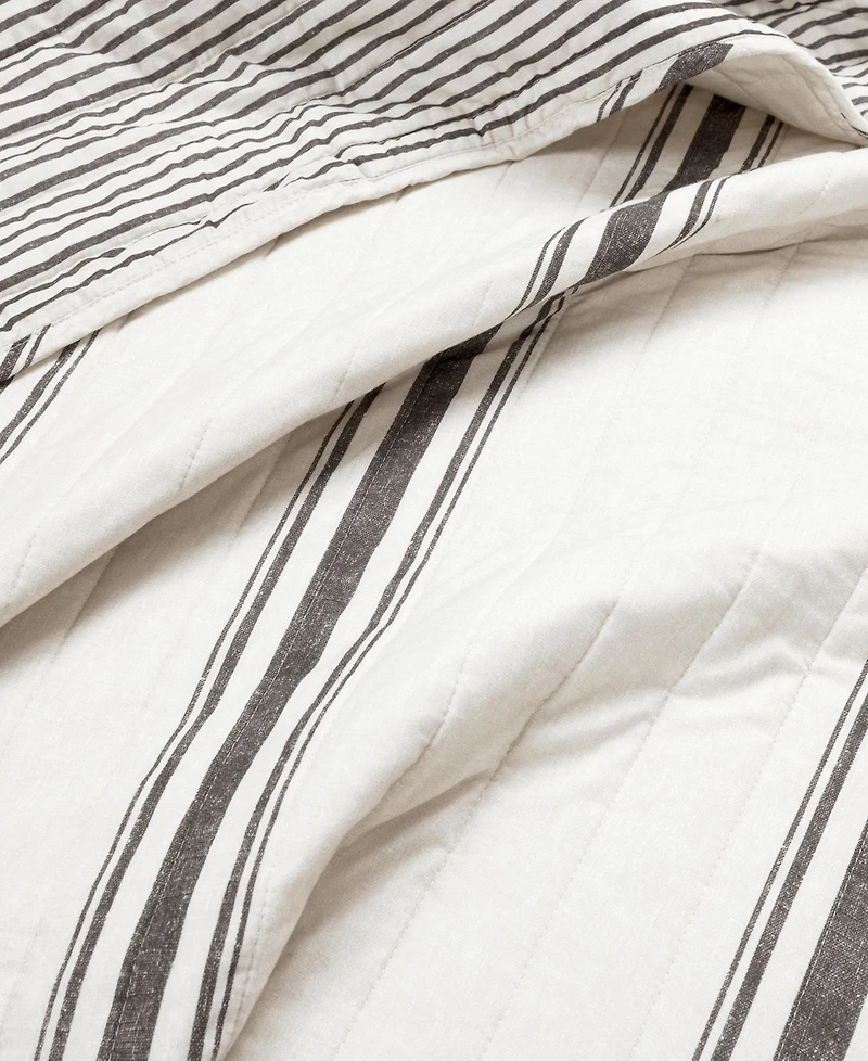 Lush Decor Farmhouse Stripe Reversible Cotton 3-Piece Quilt Set