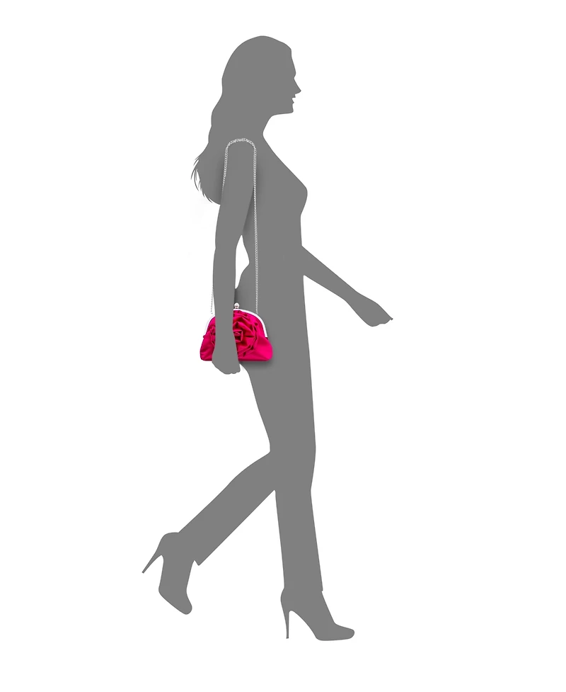 Nina Flower Embellished Frame Crossbody Clutch