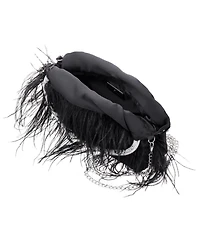 Nina Crystal Handle Feather Pouch