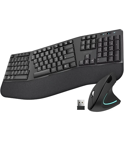 Delton S12 Wireless Ergonomic Keyboard & Optical Vertical Mouse Set (DKMKITERG12-wb)