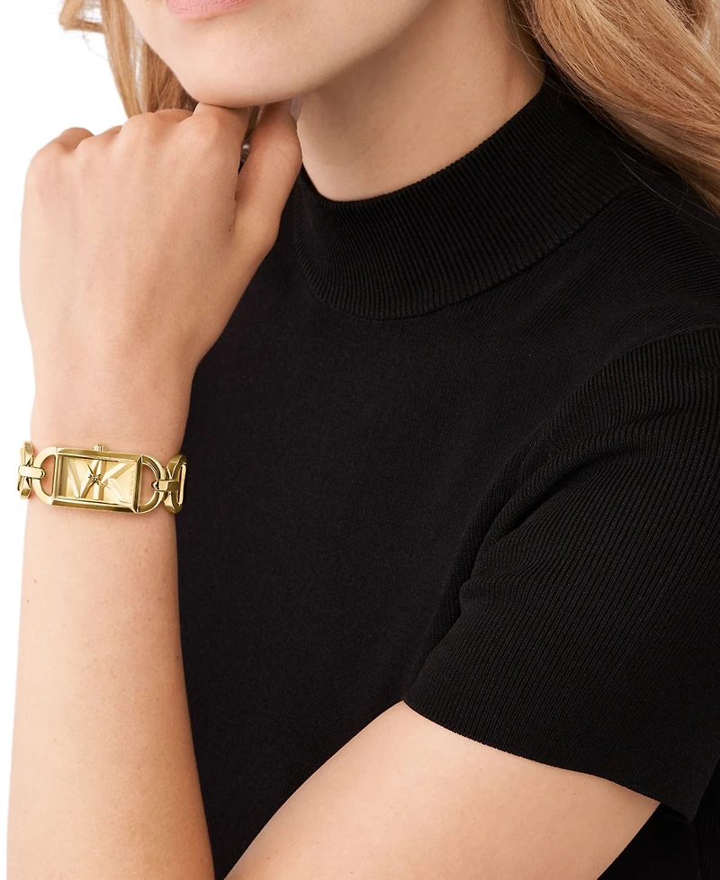 Michael Kors Women's Empire Quartz Three-Hand Gold-Tone Stainless Steel Watch 20X30mm