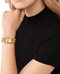 Michael Kors Women's Empire Quartz Three-Hand Gold-Tone Stainless Steel Watch 20X30mm