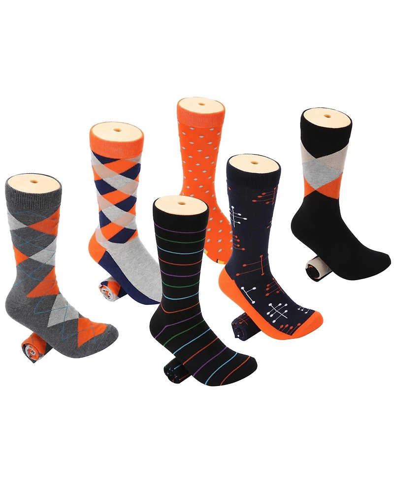 Men's Conventional Pattern Dress Socks 6 pack