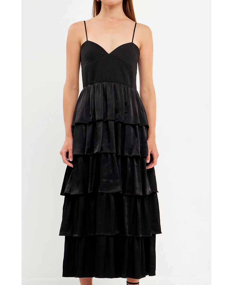 endless rose Women's Mixed Media Maxi Dress