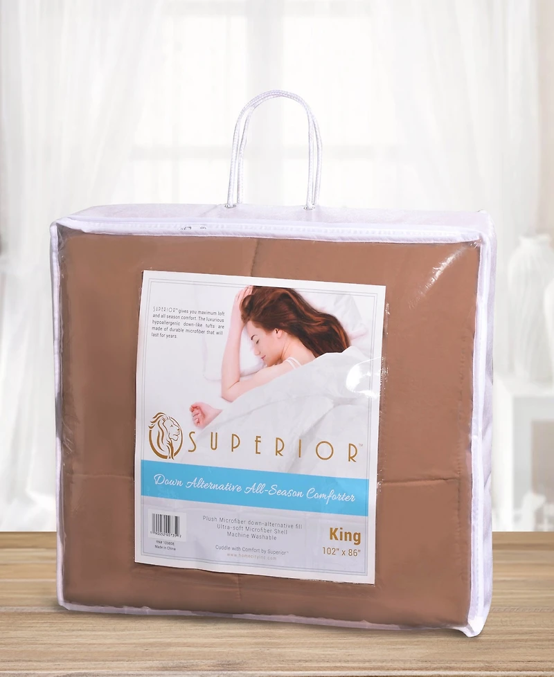 Superior All Season Down Alternative Reversible Comforter, Full/Queen