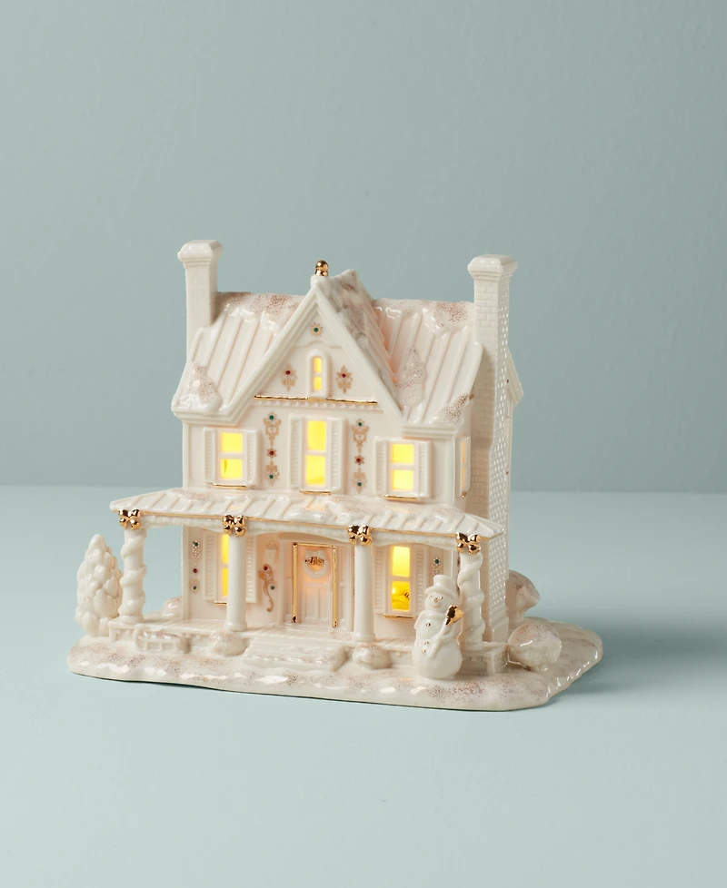 Lenox Mistletoe Park Lighted Farmhouse Figurine, Exclusively at Macy's