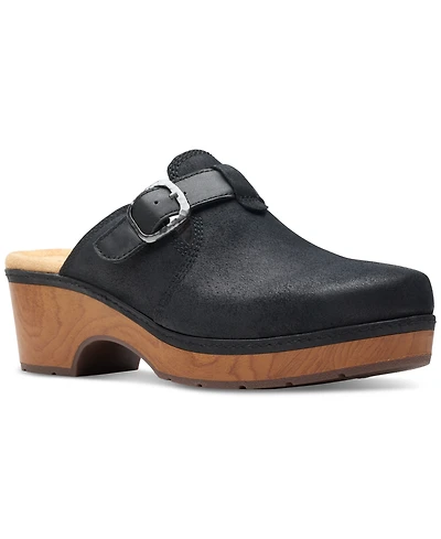 Clarks Women's Paizlee Nora Slip-On Buckled Platform Clogs