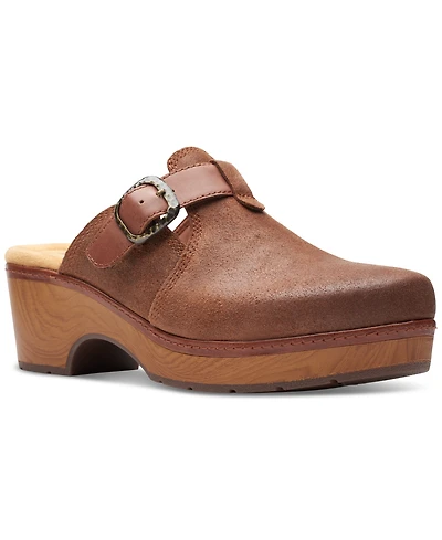 Clarks Women's Paizlee Nora Slip-On Buckled Platform Clogs