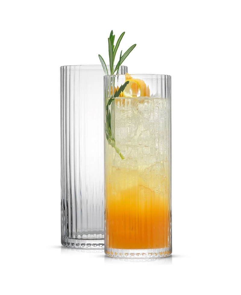 JoyJolt Elle Ribbed Highball 2 Piece Set