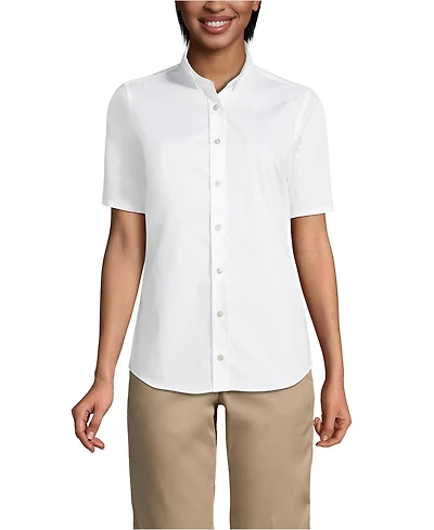 Lands' End Women's No Gape Short Sleeve Stretch Shirt