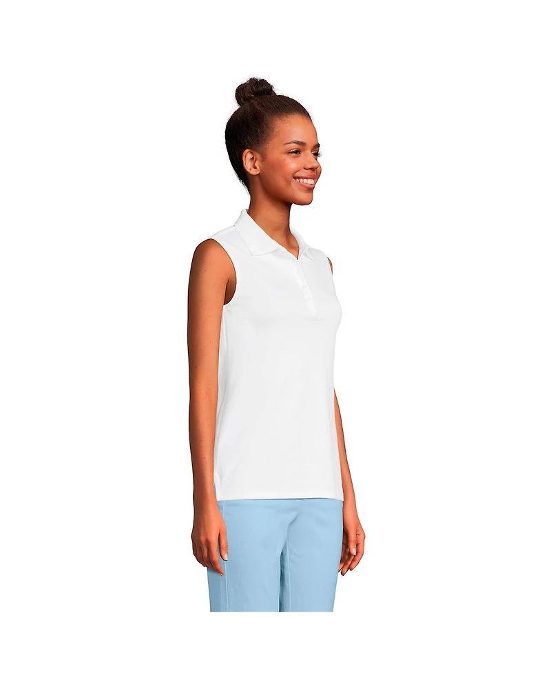 Lands' End Petite Sleeveless Supima Cotton Polo Shirt