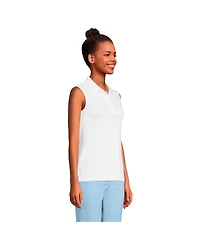 Lands' End Petite Sleeveless Supima Cotton Polo Shirt