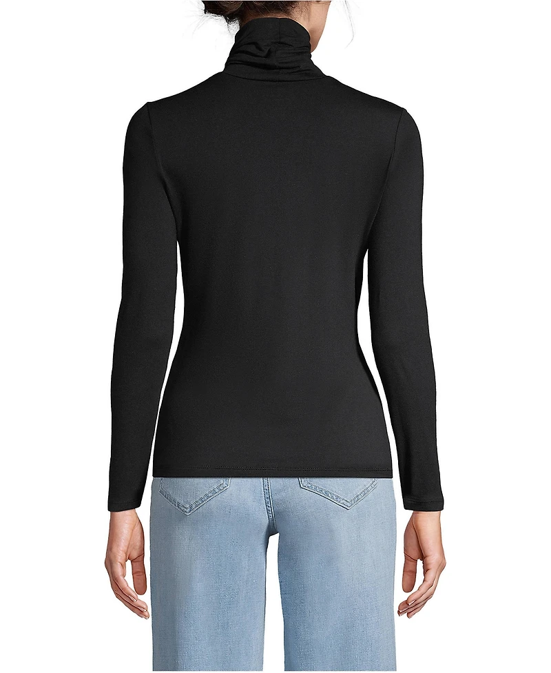Lands' End Women's Lightweight Jersey Skimming Long Sleeve Turtleneck