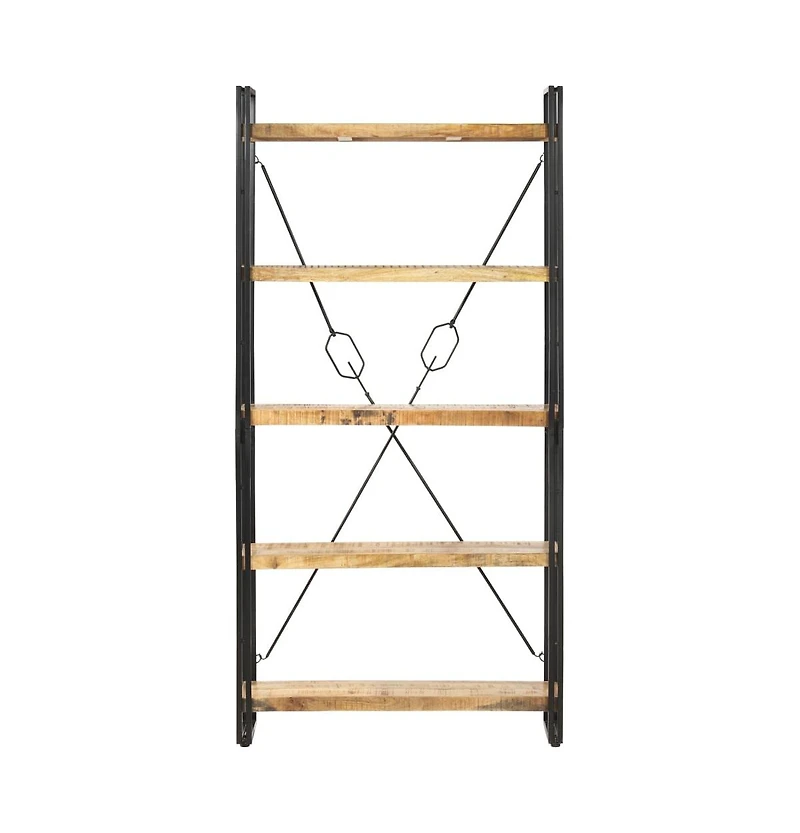 5-Tier Bookcase 35.4"x11.8"x70.9" Solid Mango Wood