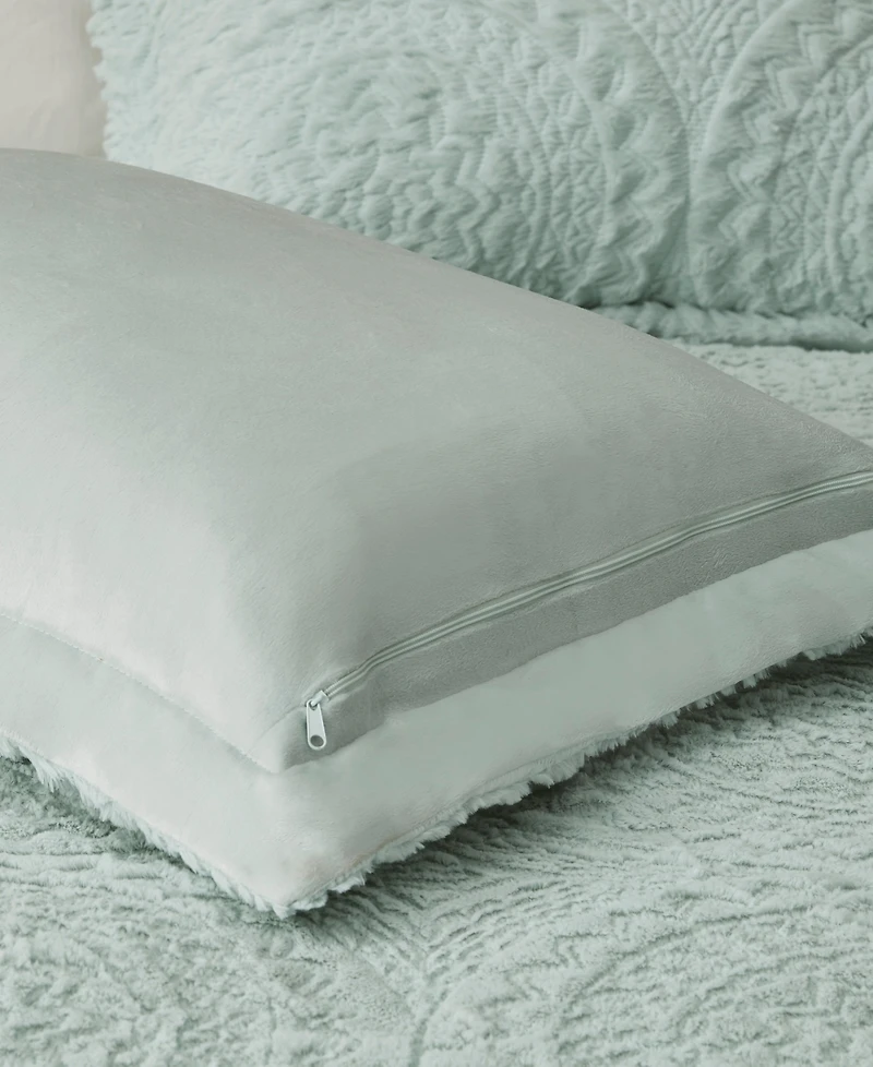 Madison Park Arya Embroidered Medallion Faux Fur 3-Pc. Comforter Set, Full/Queen