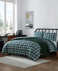 Closeout! Nautica North Sail Plaid Brushed Microfiber 3 Piece Comforter Set, King