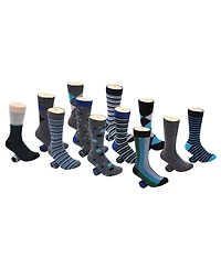 Men's Debonair Pop Dress Crew Socks 12 Pack