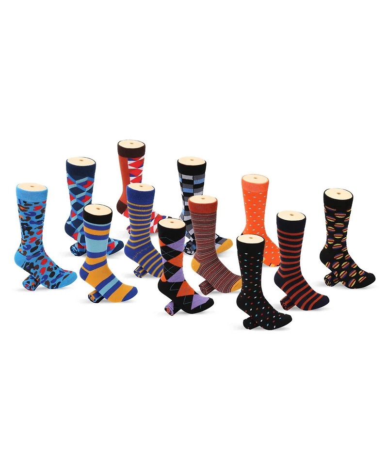 Mio Marino Men's Fresh Modern Fun Dress Socks 12 Pack