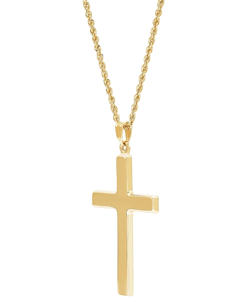 Polished Cross Pendant Necklace in 14k Gold