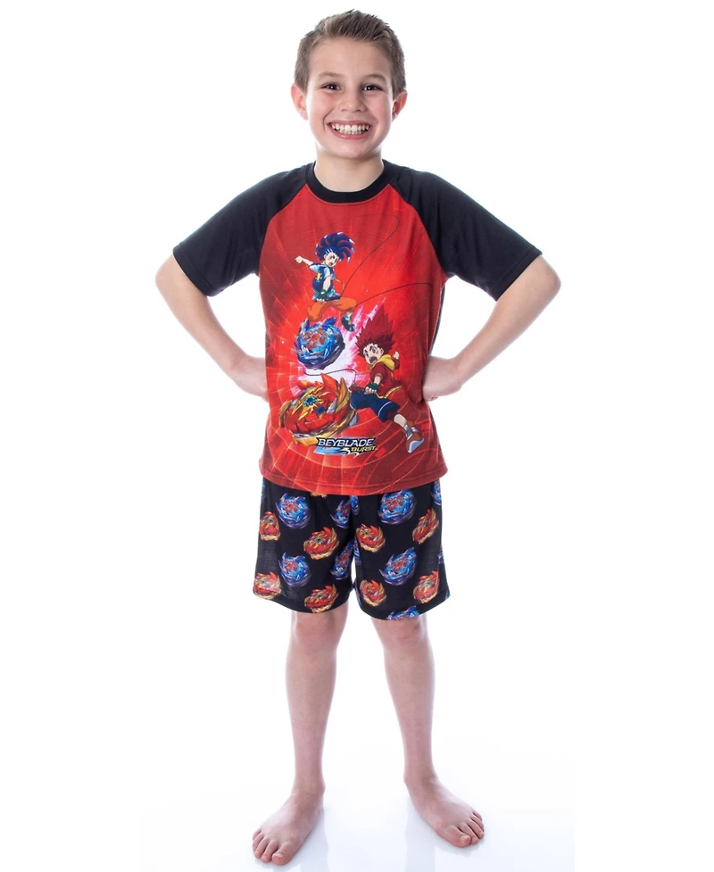 Beyblade Boys Burst Surge Hikaru and Hyuga 2PC T-Shirt Shorts Pajama Set