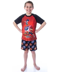 Beyblade Boys Burst Surge Hikaru and Hyuga 2PC T-Shirt Shorts Pajama Set