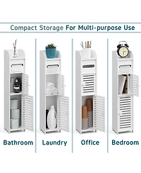 Nestl Narrow Bathroom Storage Cabinet & Organizer with 2 Doors & 3 Shelves