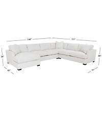 Nightford 148" 4-Pc. Fabric Chaise Sectional, Created for Macy's