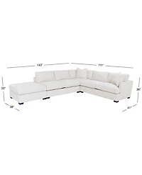 Nightford 143" 4-Pc. Fabric L Sectional, Created for Macy's