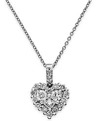 Effy Diamond Heart Pendant Necklace (5/8 ct. t.w.) in 14k White or Yellow Gold