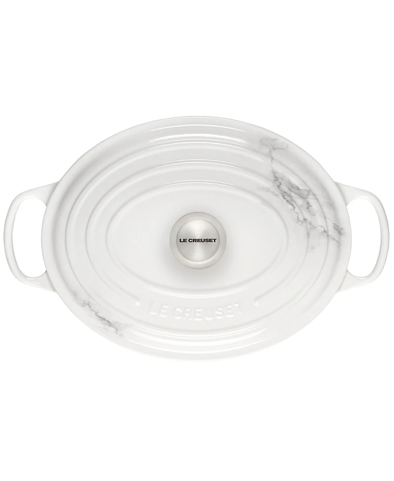 Le Creuset 6.75 Quart Cast Iron Oval Dutch Oven with Marble Applique