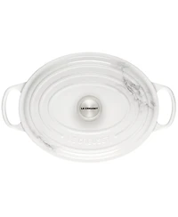 Le Creuset 6.75 Quart Cast Iron Oval Dutch Oven with Marble Applique