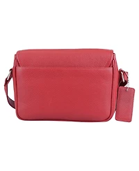 Mancini Pebbled Collection Kimberly Leather Flap Closure Handbag