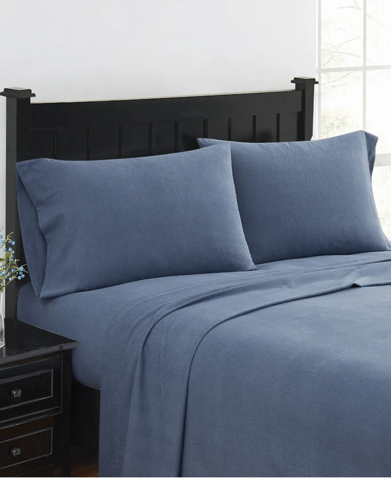 London Fog Super Soft Cotton Flannel 4 Piece Sheet Set