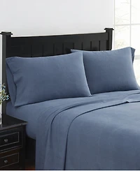 London Fog Super Soft Cotton Flannel 4 Piece Sheet Set