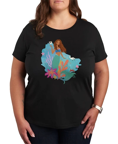 Hybrid Apparel Trendy Plus Little Mermaid Ariel Graphic T-shirt