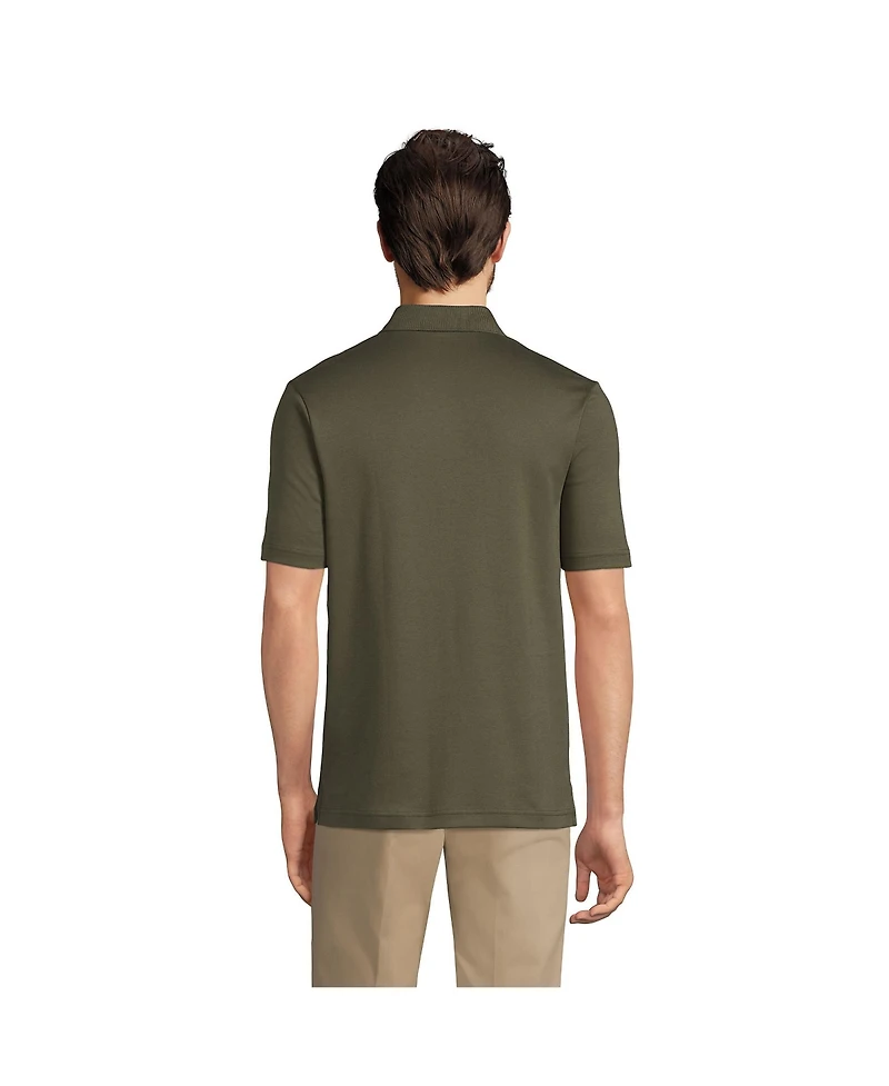 Lands' End Men's Short Sleeve Cotton Supima Polo Shirt with Pocket