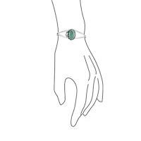 Bling Jewelry Nature Leaf Flowers Round Cabochon Statement Natural Turquoise Wide Cuff Bracelet Sterling Silver