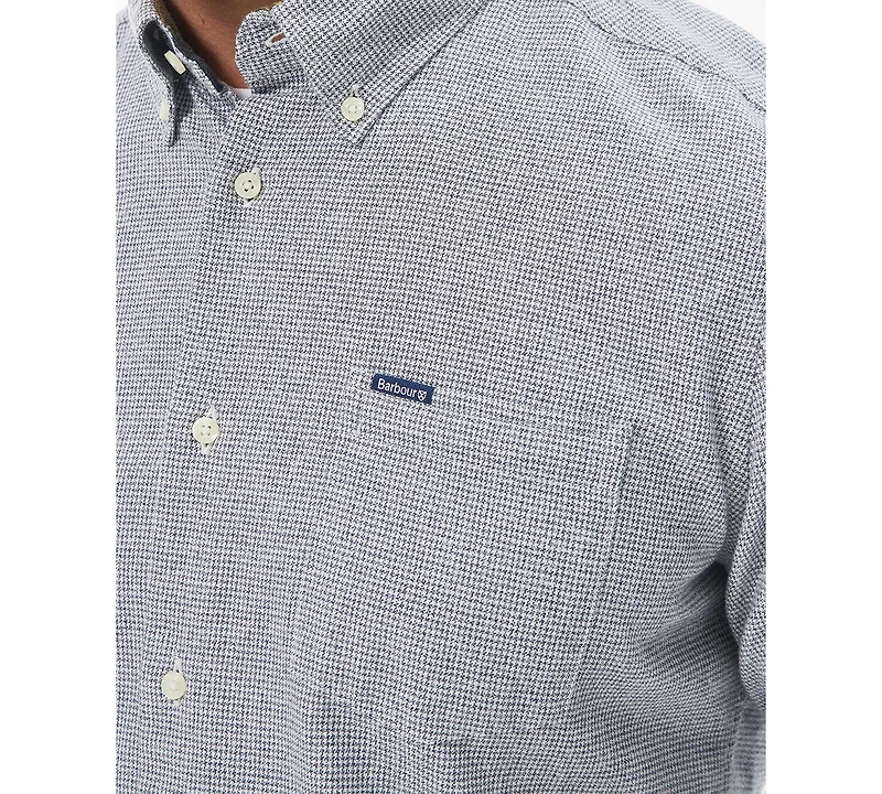 Barbour Men's Turner Tailored-Fit Micro-Houndstooth Button-Down Shirt