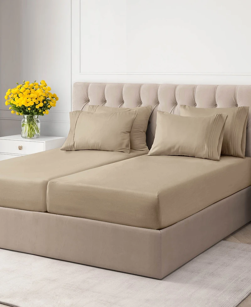 7 Piece Microfiber Solid Sheet Set - Split King