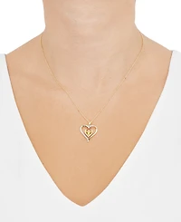 Birthstone Gemstone & Diamond Accent Heart 18" Pendant Necklace 14k Gold-Plated Sterling Silver